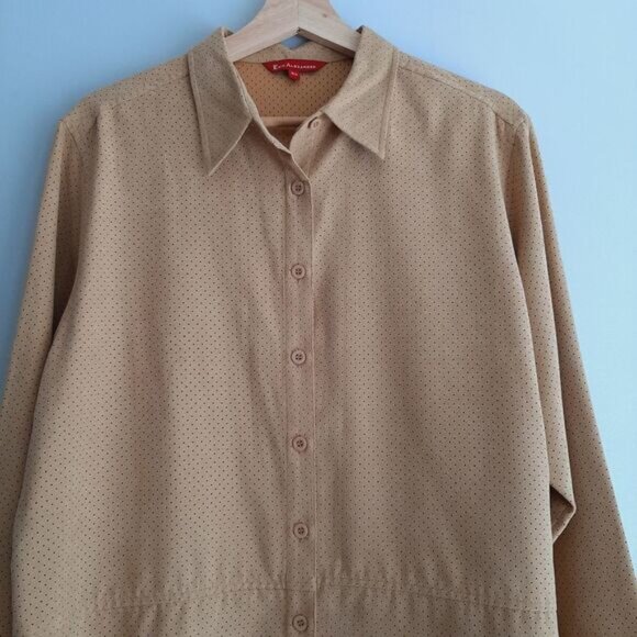 ERIC ALEXANDRE Faux Suede Shirt Jacket & Pants Set Tan Sz L | Eur 46 - Picture 4 of 13